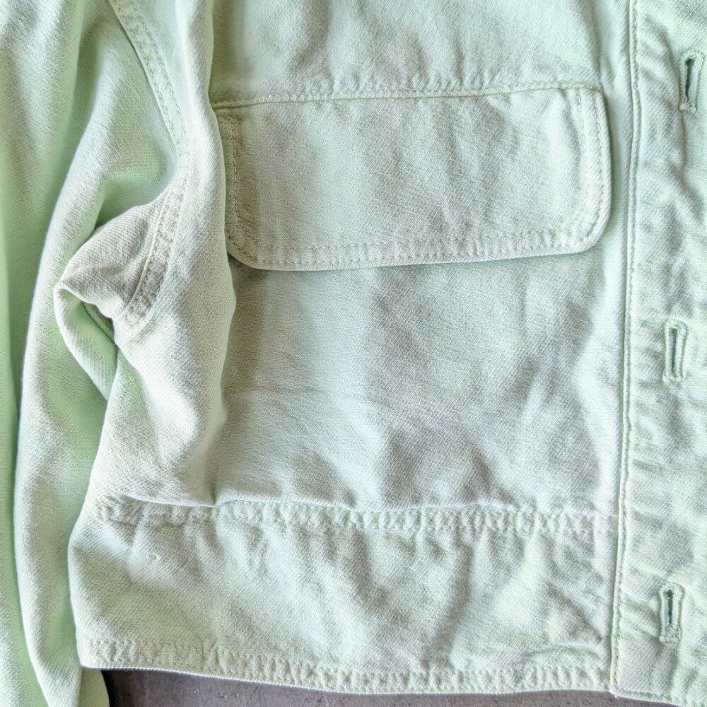 Zara Pastel Green Cropped Oversized Boxy Denim Jacket small - Picture 4 of 8